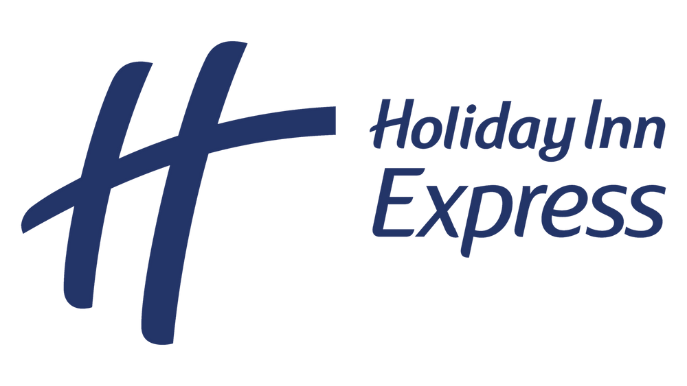 Holiday Inn Express logo in blue on a white background