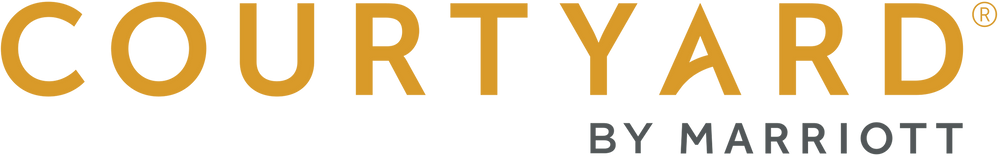 Courtyard by Marriott logo in yellow text