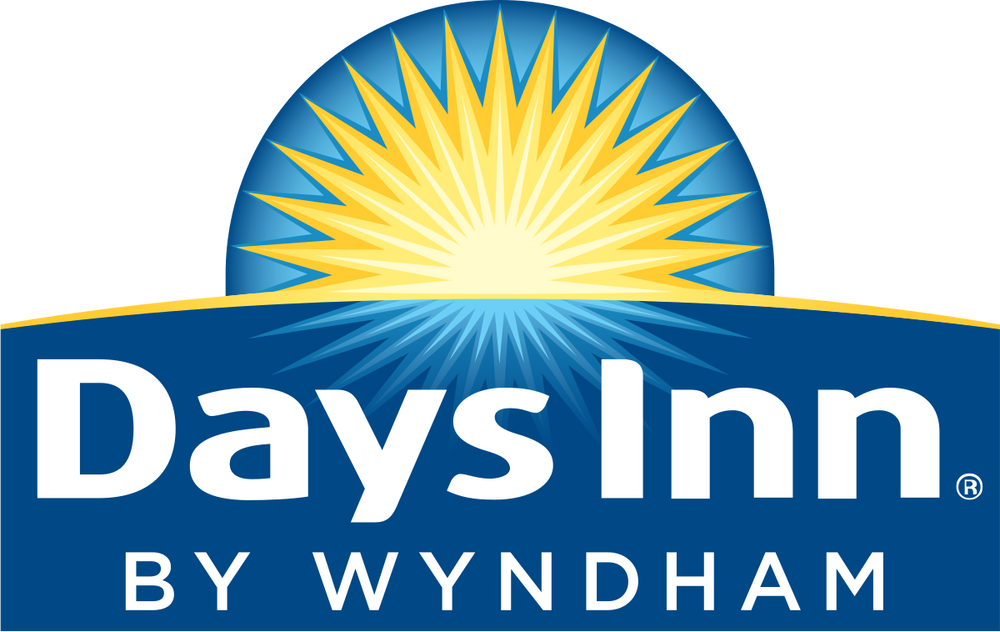 Days Inn by Wyndham logo with a blue background and yellow sun graphic