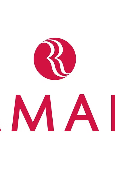 A red circular logo with a stylized white letter R above large red letters on a white background.