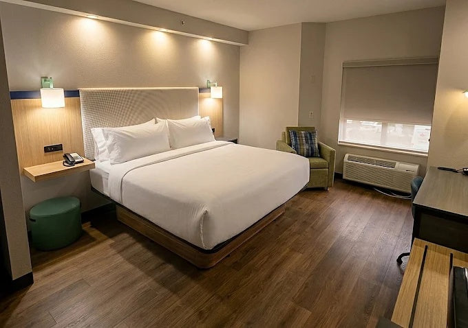 Completed hospitality guestroom